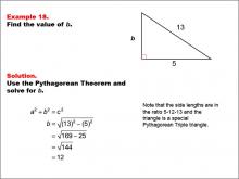 Math Example--Right Triangles-- Example 18