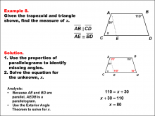 Math Example--Solving Equations--Solving Equations Using Triangle Properties: Example 8