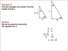 Math Example--Ratios, Proportions, and Percents--Solving Proportions: Example 13