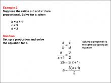 Math Example--Ratios, Proportions, and Percents--Solving Proportions: Example 2