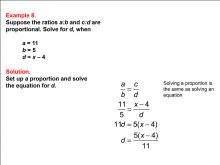 Math Example--Ratios, Proportions, and Percents--Solving Proportions: Example 8