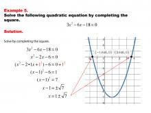 Math Example--Quadratics--Solving Quadratics by Completing the Square--Example 5