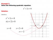 Math Example--Quadratics--Solving Simple Quadratic Equations--Example 5