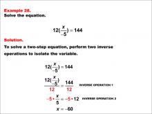 Math Example: Solving Two-Step Equations: Example 28