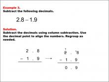Math Example--Decimal Concepts--Subtracting Decimals: Example 3