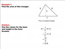 Math Example--Area and Perimeter--Triangles: Example 1