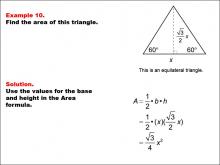Math Example--Area and Perimeter--Triangles: Example 10