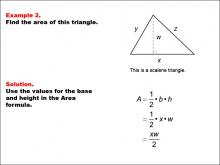 Math Example--Area and Perimeter--Triangles: Example 2