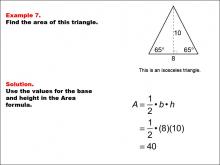 Math Example--Area and Perimeter--Triangles: Example 7