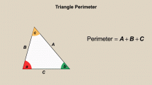 Animated Math Clip Art--Triangles--Triangle Perimeter 2