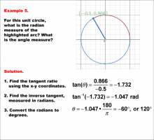 Math Example--Angle Concepts--Using Trig Ratios to Measure Radians--Example 5