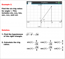 Math Example--Ratios and Rates--Trig Ratios--Example 2