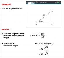 Math Example--Ratios and Rates--Trig Ratios--Example 7