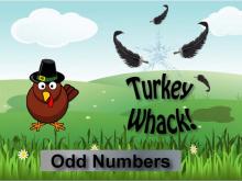Interactive Math Game--Turkey Whack: Odd Numbers