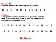 Math Example--Measures of Central Tendency--Mode: Example 25