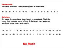 Math Example--Measures of Central Tendency--Mode: Example 64