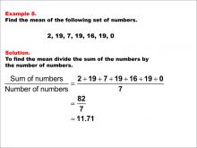 Math Example--Measures of Central Tendency--Mean: Example 8