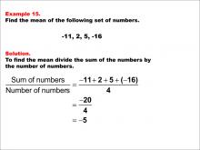 Math Example--Measures of Central Tendency--Mean: Example 15