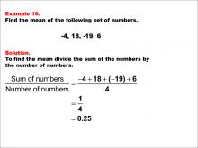 Math Example--Measures of Central Tendency--Mean: Example 16
