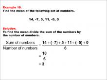 Math Example--Measures of Central Tendency--Mean: Example 19