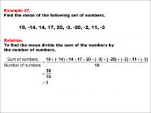 Math Example--Measures of Central Tendency--Mean: Example 27