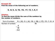 Math Example--Measures of Central Tendency--Mean: Example 28