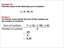 Math Example--Measures of Central Tendency--Mean: Example 30