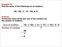 Math Example--Measures of Central Tendency--Mean: Example 35