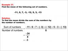 Math Example--Measures of Central Tendency--Mean: Example 37