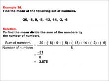 Math Example--Measures of Central Tendency--Mean: Example 38