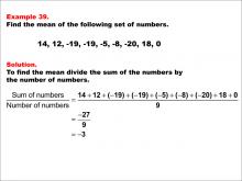 Math Example--Measures of Central Tendency--Mean: Example 39