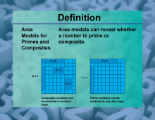 Video Definition 1--Primes and Composites--Area Models for Primes and Composites