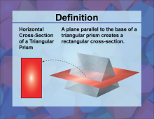 Video Definition 19--3D Geometry--Horizontal Cross-Section of a Triangular Prism--Spanish Audio