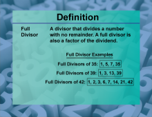 Video Definition 19--Primes and Composites--Full Divisor