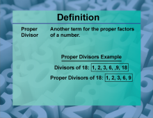 Video Definition 31--Primes and Composites--Proper Divisor