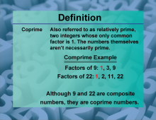 Video Definition 4--Primes and Composites--Coprime