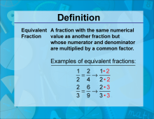 Video Definition 6--Fraction Concepts--Equivalent Fraction