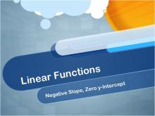 Closed Captioned Video: Linear Functions: Negative Slope, Zero y-Intercept