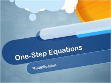 Closed Captioned Video: One-Step Equations: Multiplication