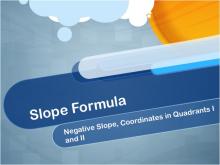 Closed Captioned Video: Slope Formula: Negative Slope, Coordinates in Quadrants I and II