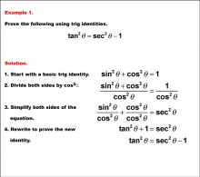 Math Example--Trig Concepts--Working with Trig Identities--Example 1