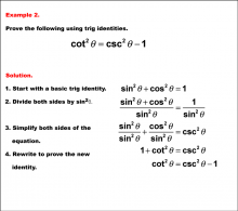 Math Example--Trig Concepts--Working with Trig Identities--Example 2