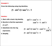 Math Example--Trig Concepts--Working with Trig Identities--Example 4